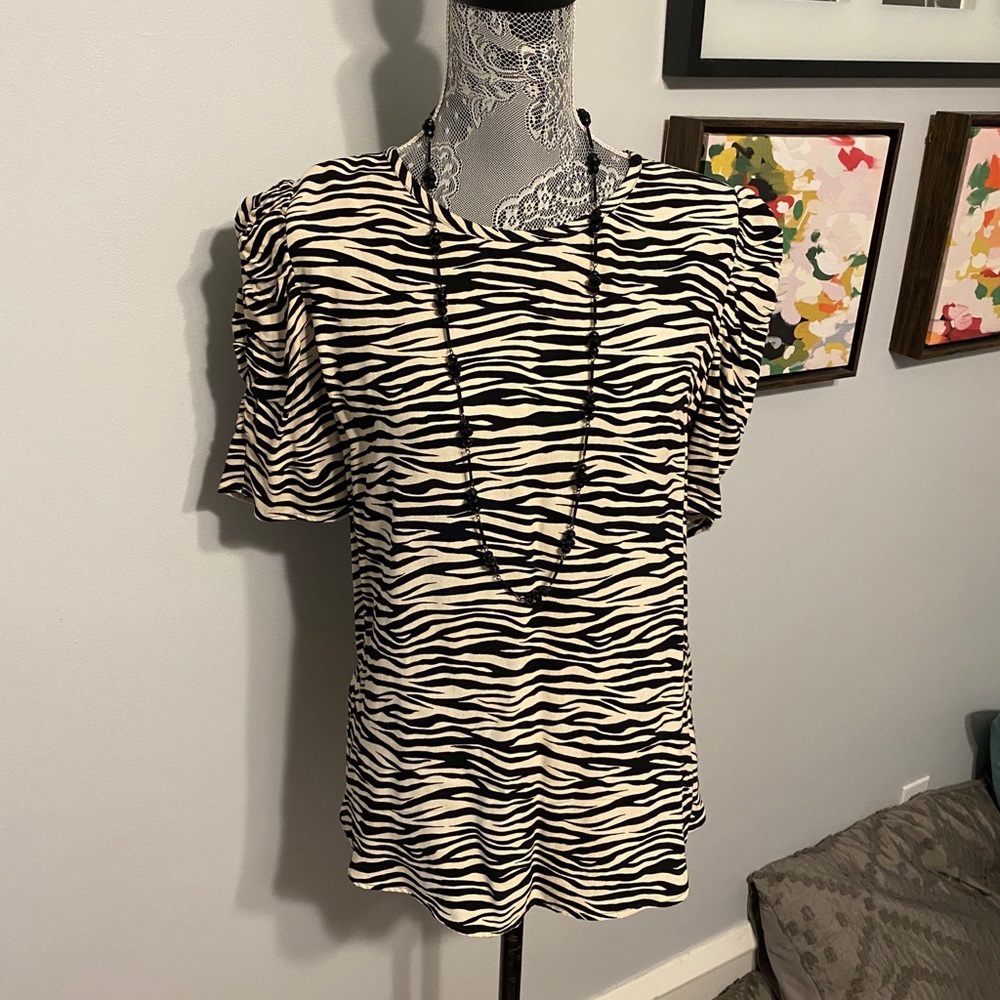 LOFT zebra print blouse